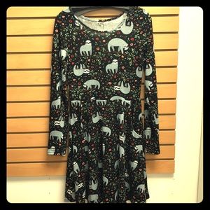 NWT LA Soul Long Sleeve Sloth Dress Small